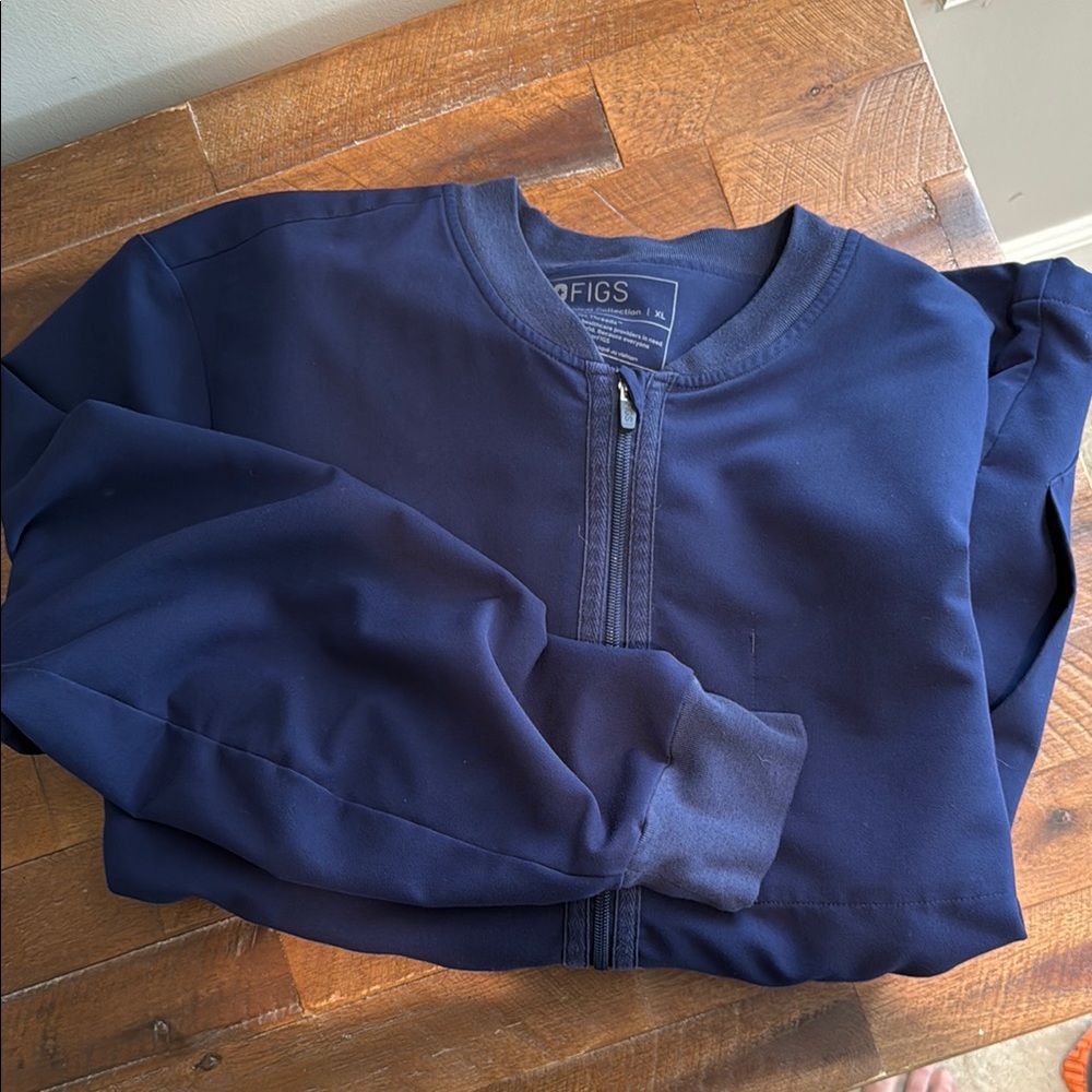 Men’s Figs Blue Zip Up Jacket XL